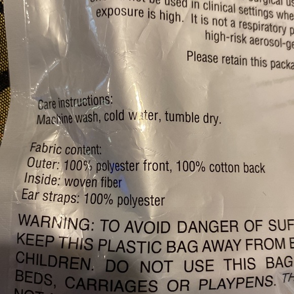 💖💛💙NWT iScream 5 - 3 Layer Face Masks w/Pocket for Filter & Metal Nose Piece - Picture 8 of 9